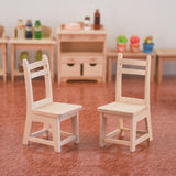 Maxbell 1:12 Wooden Mini Table Chair Dollhouse Miniatures Furniture Decor Accs