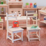 Maxbell 1:12 Wooden Mini Table Chair Dollhouse Miniatures Furniture Decor Accs
