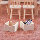 Maxbell 1/12 Scale Storage Box Dollhouse Miniatures Furniture Basket Model Decor