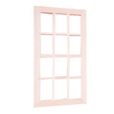 Maxbell 1pc 1/12 Wooden Window 12 Spaces Dollhouse Miniatures Furniture Decoration