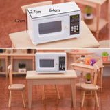 Maxbell 1/12 White Wood Microwave Oven Dollhouse Miniatures Kitchen Furniture Model