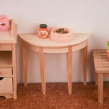 Maxbell 1/12 Scale Semicircle Table Dollhouse Miniatures Furniture Model Decoration