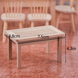 Maxbell 1:12 Scale Mini Solid Tea Table Dollhouse Miniatures Furniture Model Accs
