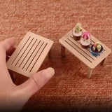 Maxbell 1:12 Scale Mini Solid Tea Table Dollhouse Miniatures Furniture Model Accs