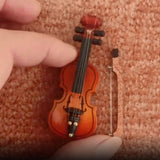 Maxbell 1:12 6.5cm Violin Musical Instrument Dollhouse Miniatures Decor with Bow