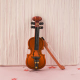 Maxbell 1:12 6.5cm Violin Musical Instrument Dollhouse Miniatures Decor with Bow