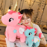 Maxbell Cute Rainbow Unicorn Plush Figurine Soft Toys for Kids Gifts Pink 20cm