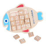 Maxbell Wooden Fish Plate Digital Nine Palace Grid Brain Teaser Kids Toy Wood