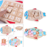 Maxbell Wooden Fish Plate Digital Nine Palace Grid Brain Teaser Kids Toy Wood