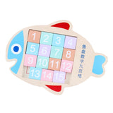 Maxbell Wooden Fish Plate Digital Nine Palace Grid Brain Teaser Kids Toy Multicolor