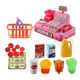 Maxbell Kids Supermarket Pretend Play Set Cash Register Shopping Toys Gift Pink