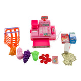 Maxbell Kids Supermarket Pretend Play Set Cash Register Shopping Toys Gift Pink