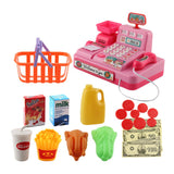 Maxbell Kids Supermarket Pretend Play Set Cash Register Shopping Toys Gift Pink