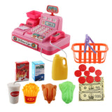 Maxbell Kids Supermarket Pretend Play Set Cash Register Shopping Toys Gift Pink