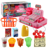 Maxbell Kids Supermarket Pretend Play Set Cash Register Shopping Toys Gift Pink