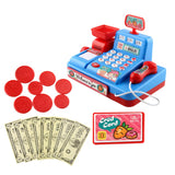 Maxbell Kids Supermarket Pretend Play Set Cash Register Cashier Toys Gift Blue