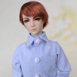 Maxbell 1/6 BJD Doll Casual Blue Striped Shirt Clothes Outfits DIY Dressup Accessory