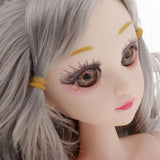 Maxbell 36cm Ball Jointed Girl Doll Nude Body DIY Parts White Skin With Hair B-1