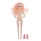 Maxbell 36cm Ball Jointed Girl Doll Nude Body DIY Parts White Skin With Hair B-3