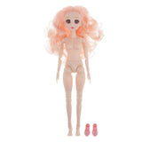 Maxbell 36cm Ball Jointed Girl Doll Nude Body DIY Parts White Skin With Hair B-3