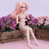 Maxbell 36cm Ball Jointed Girl Doll Nude Body DIY Parts White Skin With Hair B-3