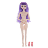 Maxbell 36cm Ball Jointed Girl Doll Nude Body DIY Parts White Skin With Hair B-4