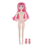 Maxbell 36cm Ball Jointed Girl Doll Nude Body DIY Parts White Skin With Hair B-5