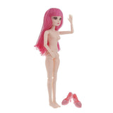 Maxbell 36cm Ball Jointed Girl Doll Nude Body DIY Parts White Skin With Hair B-5