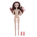 Maxbell 36cm Ball Jointed Girl Doll Nude Body DIY Parts White Skin With Hair B-6