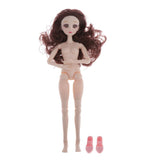 Maxbell 36cm Ball Jointed Girl Doll Nude Body DIY Parts White Skin With Hair B-6