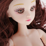 Maxbell 36cm Ball Jointed Girl Doll Nude Body DIY Parts White Skin With Hair B-6