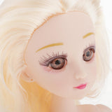 Maxbell 36cm Ball Jointed Girl Doll Nude Body DIY Parts White Skin With Hair B-7