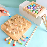 Maxbell New Wooden Children Memory Chopsticks Clip Beads Training Educational Toys