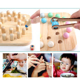 Maxbell New Wooden Children Memory Chopsticks Clip Beads Training Educational Toys