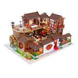 Maxbell Creative Dollhouse Furniture Chinese Style Cottage DIY Kids with Light