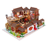 Maxbell Creative Dollhouse Furniture Chinese Style Cottage DIY Kids with Light