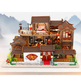 Maxbell Creative Dollhouse Furniture Chinese Style Cottage DIY Kids with Light