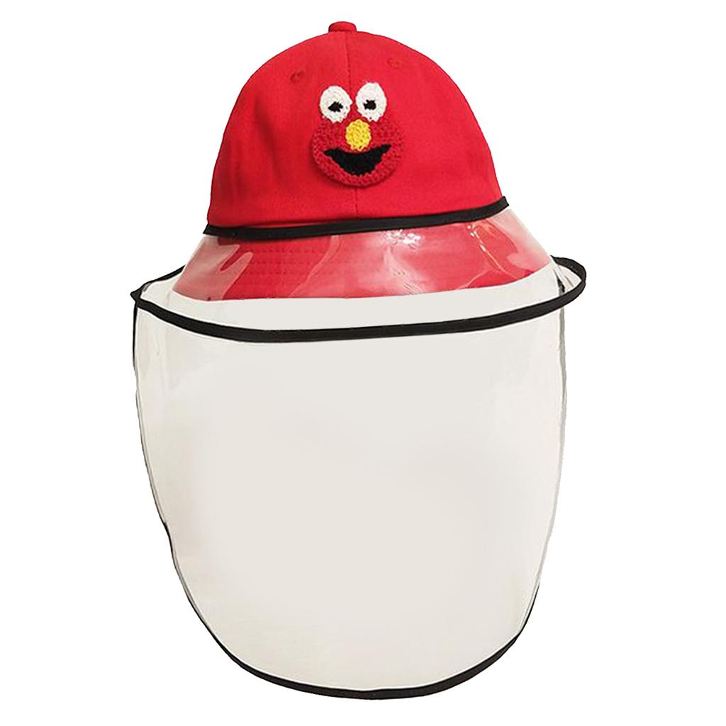 Baby Double Protection Hat with Face Cover Dustproof Anti-Spitting red-S