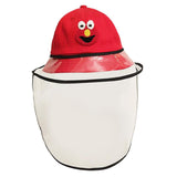 Baby Double Protection Hat with Face Cover Dustproof Anti-Spitting red-S