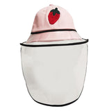 Baby Double Protection Hat with Face Cover Dustproof Anti-Spitting pink-S