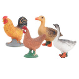 Maxbell 4pcs Poultry Realistic Farm Animal Model Figurines Miniatures Statue Toy