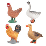 Maxbell 4pcs Poultry Realistic Farm Animal Model Figurines Miniatures Statue Toy