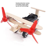 Maxbell DIY Wood Assemble Plane Model Airplane Science Experiment Kit Double-Engine