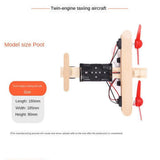 Maxbell DIY Wood Assemble Plane Model Airplane Science Experiment Kit Double-Engine