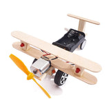 Maxbell DIY Wood Assemble Plane Model Airplane Science Experiment Kit Double-Light