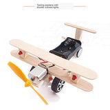 Maxbell DIY Wood Assemble Plane Model Airplane Science Experiment Kit Double-Light