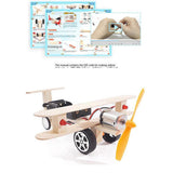 Maxbell DIY Wood Assemble Plane Model Airplane Science Experiment Kit Double-Light