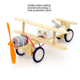 Maxbell DIY Wood Assemble Plane Model Airplane Science Experiment Kit Single-Engine