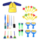 Maxbell Kids Art Drawing Brushes Sponge Painting Brush Tool Set Finger Paints Toy