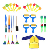 Maxbell Kids Art Drawing Brushes Sponge Painting Brush Tool Set Finger Paints Toy